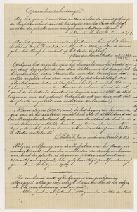 215065 Geschreven verklaring van de gevonden funderingen op de terreinen tussen het Domplein en de Minrebroederstraat ...